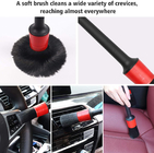 5Pcs Soft PP Car Detailing Brush Set Red Black Customized
